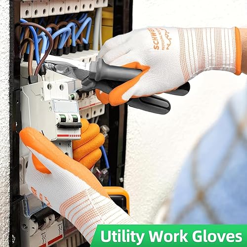 Vista 8 de Schwer 16 pares de guantes de jardinería para mujeres y mujeres, guantes de jardín con revestimiento de goma transpirable, para trabajo