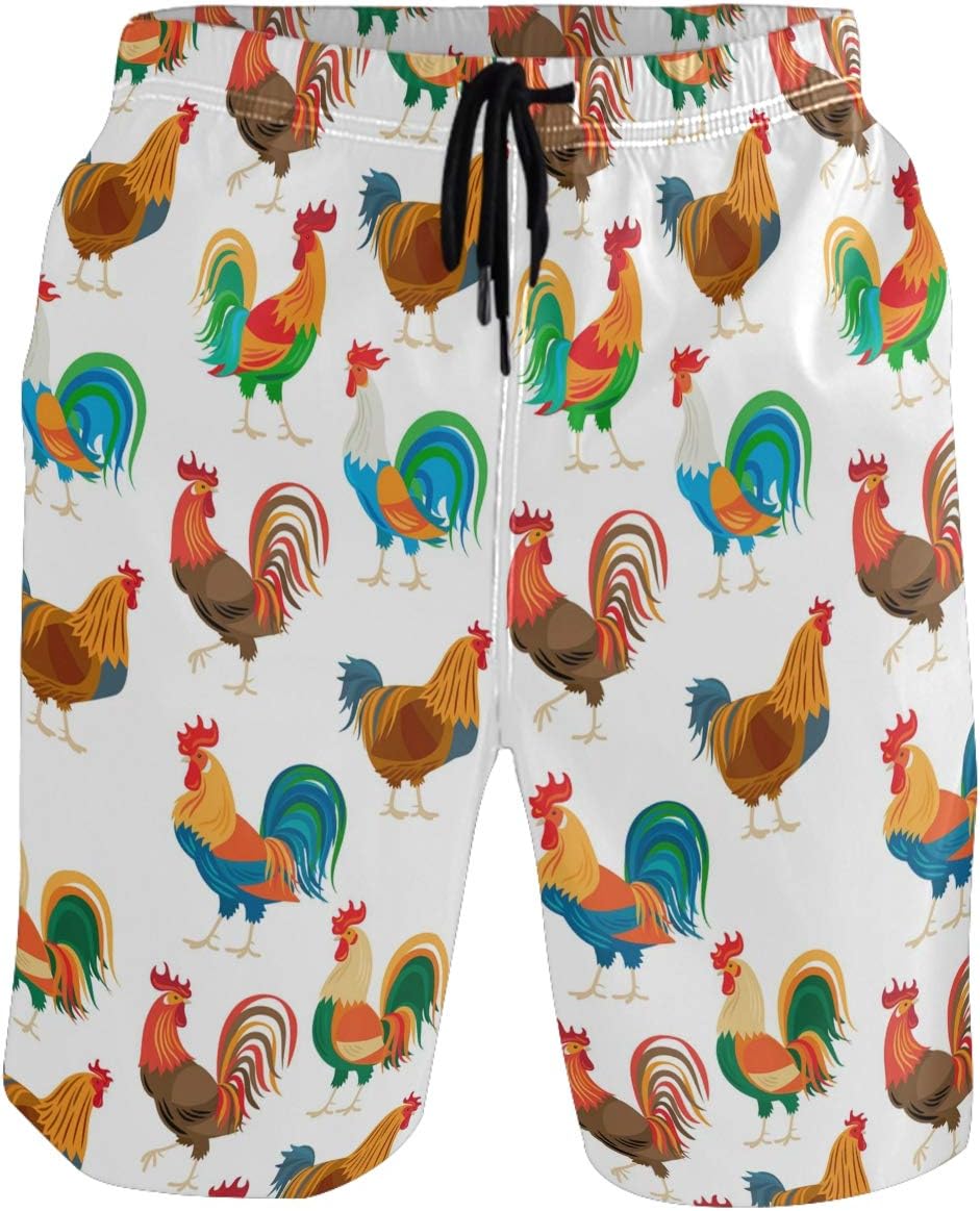 visesunny Hawaiian Men's Summer Beach Shorts Swim Trunks Sports Running Bathing Suits with Mesh Lining