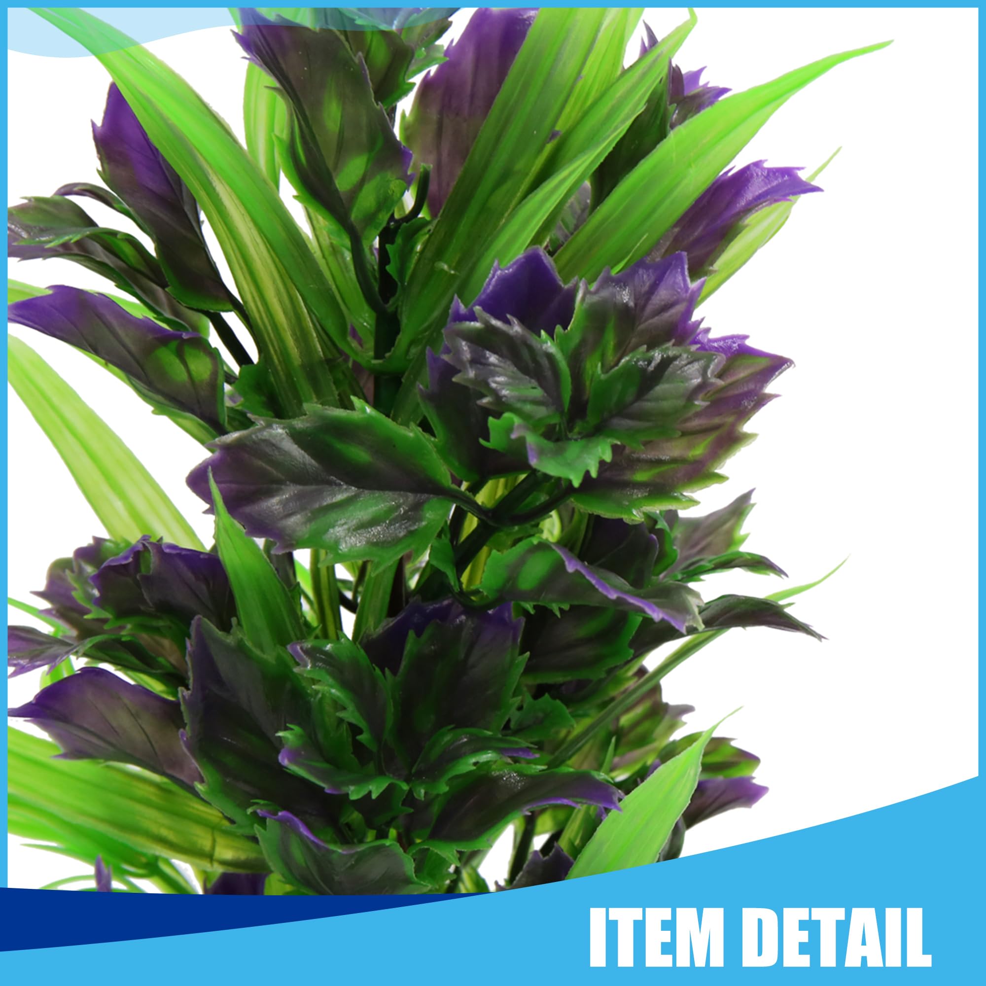 CAPASTEC Plastic Plant Ornament, Aquarium Plastic Plant Decorative Habitat Decor for Fish Tank 4.33x 3.15x 7.87 (Purple Green) - Image 4