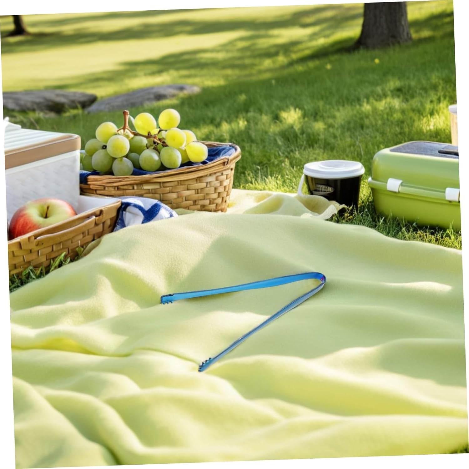 2pcs Stainless Steel Ice Tongs with Non-slip Grip for Picnics