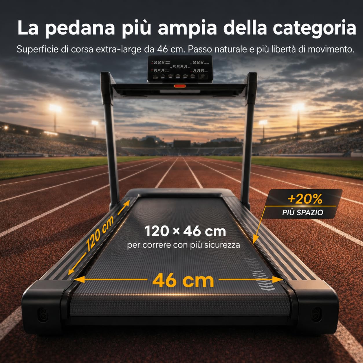 Niceday Tapis Roulant Pieghevole con Inclinazione Automatica 18%, 172 kg | Ampia superficie di corsa, velocità da 1 a 14 km/h, motore brushless silenzioso da 3,0 HP e pratiche maniglie.