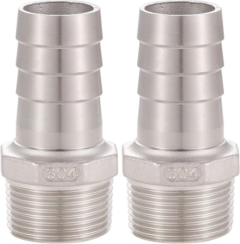 Ceaeso 304 Stainless Steel 1" Hose Barb x 1" NPT Male ThreadοΌlead-freeοΌFor connecting 1-inch bore air/water/oil hoses, 2 per packβ¦