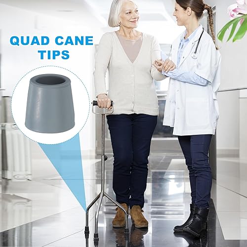 Miniatura 6 de PATIKIL Puntas de bastón cuádruple de 1 pulgada, 4 piezas de goma antideslizante, accesorios de repuesto para bastón de pie, para mujeres y hombres,