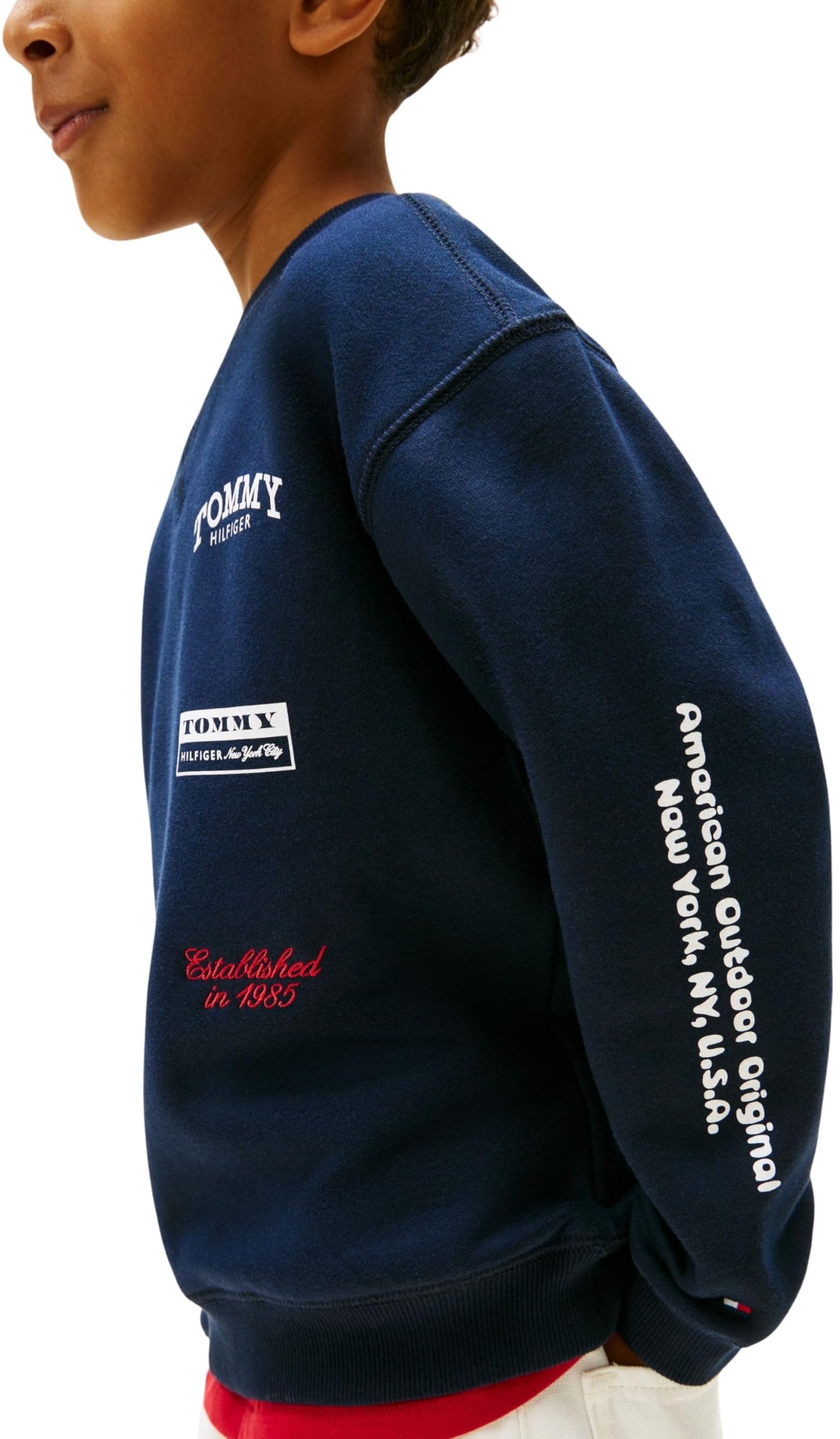 Tommy Hilfiger Jungen Multi Print C-nk Sweatshirt Kb0kb10031 Pullover-Sweatshirt (1er Pack)