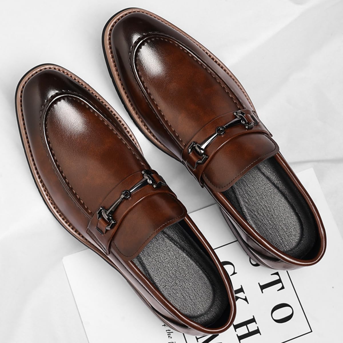 Uomo Mocassini Slip-on Classico Scarpe Oxford Eleganti per Business Cerimonie Il Tempo Libero, Eleganti