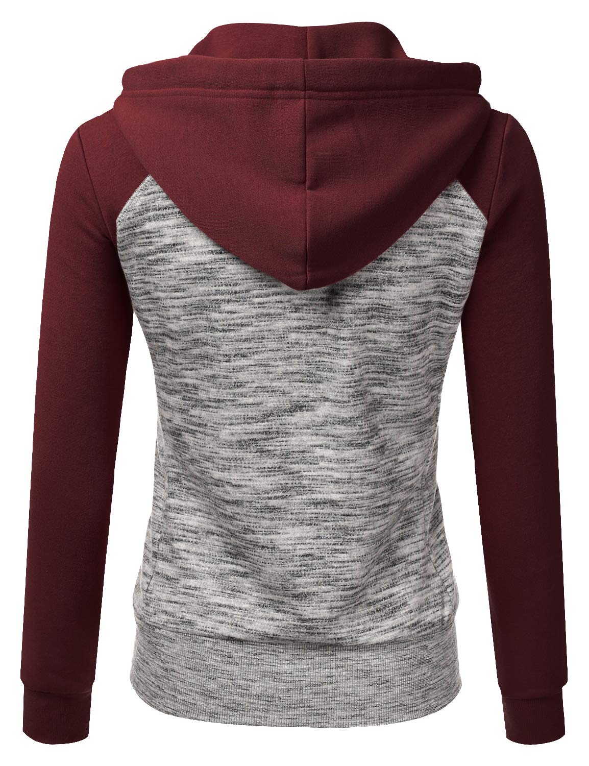 DOUBLJU Women's Lightweight Zip-Up Hoodie - Thin 3-Color Block Jacket With Plus Sizes - View #8
