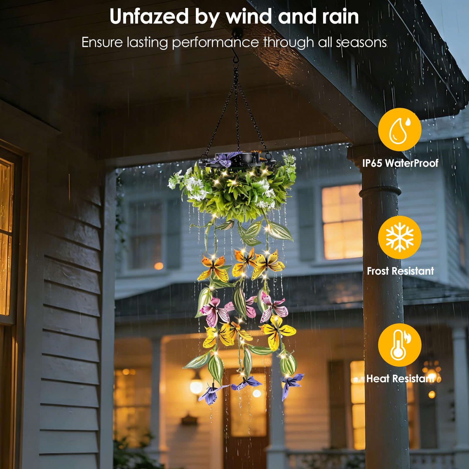 DEECOZY Schmetterling Solarlampen,2PCS Solarlampen Für Außen Garten Für Außen Garten Balkon Deko,Solar Windspiele, Solarlampen Für Außen Hängend,Gartendeko Für Draußen Wetterfest Für Frauen Mama Oma