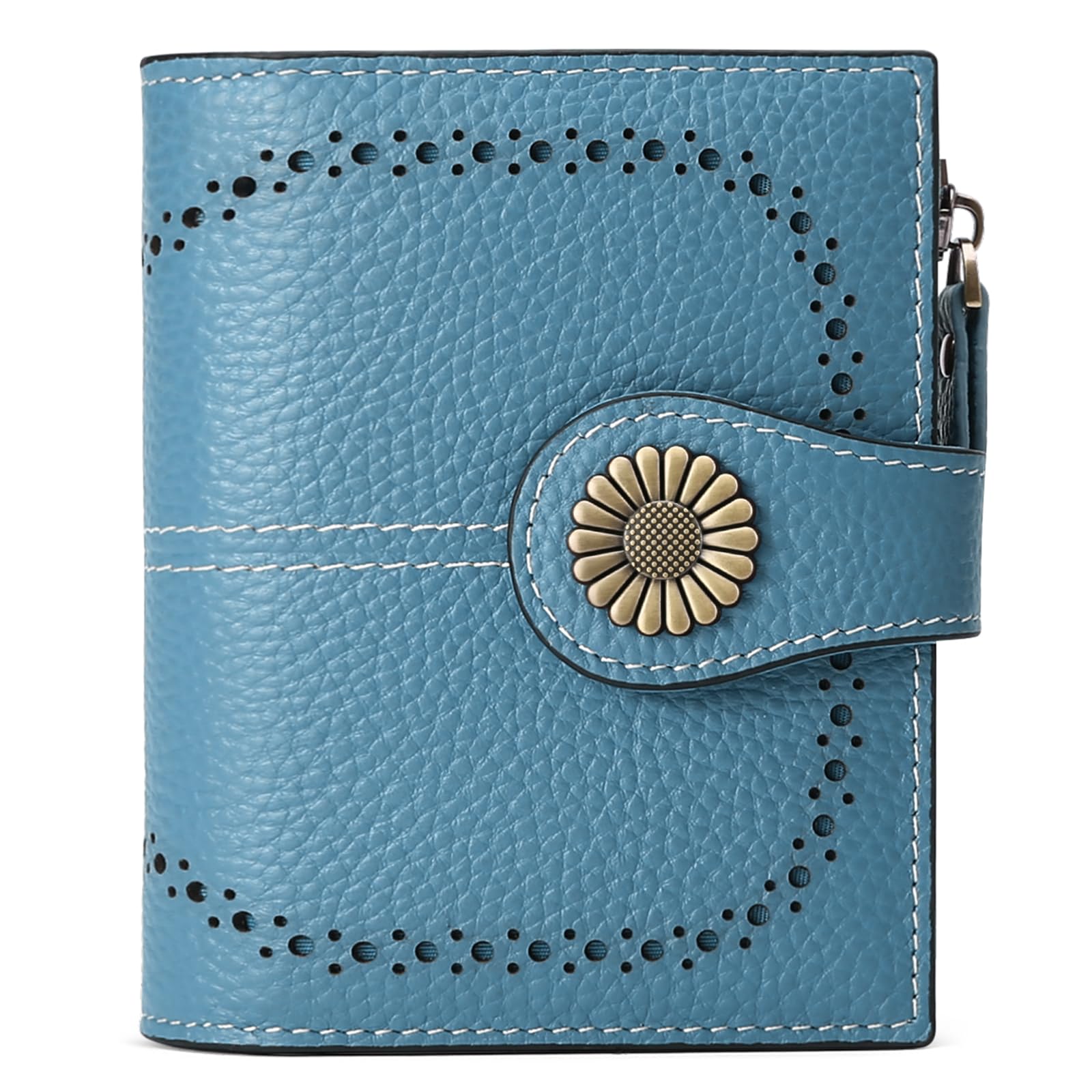 Small Wallets for Woman RFID Blocking Leather Bifold Credit Card Holder Purse with ID Window
