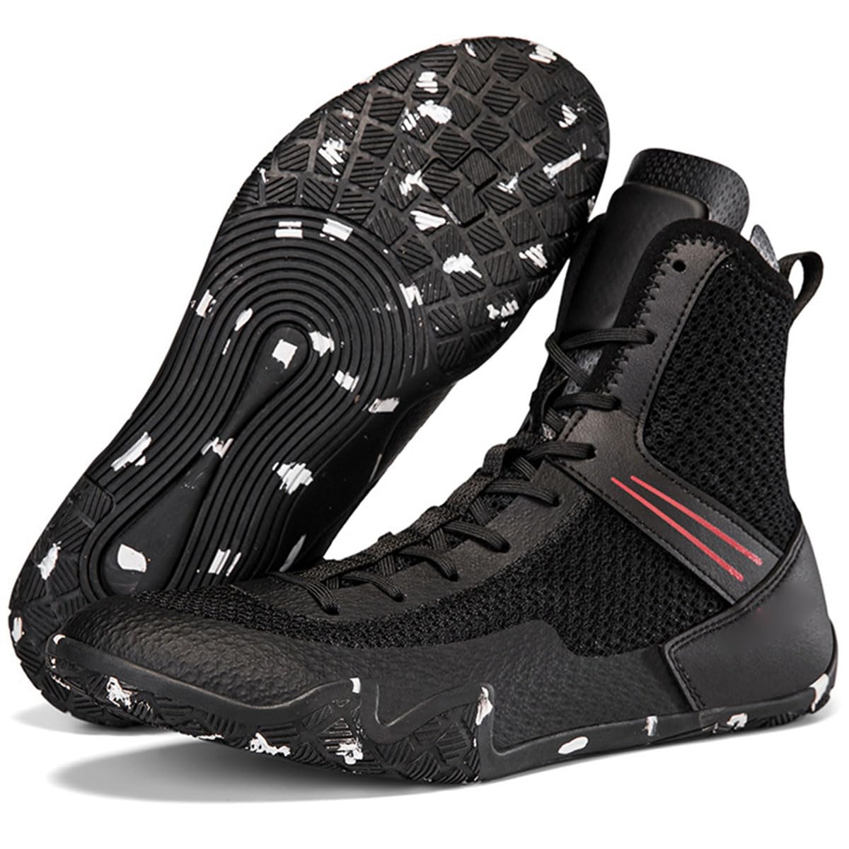 Scarpe da Boxe & Wrestling Professionali Stivali da Boxe per Uomo Donna per Sollevamento Pesi, Palestra, Squat Stacco