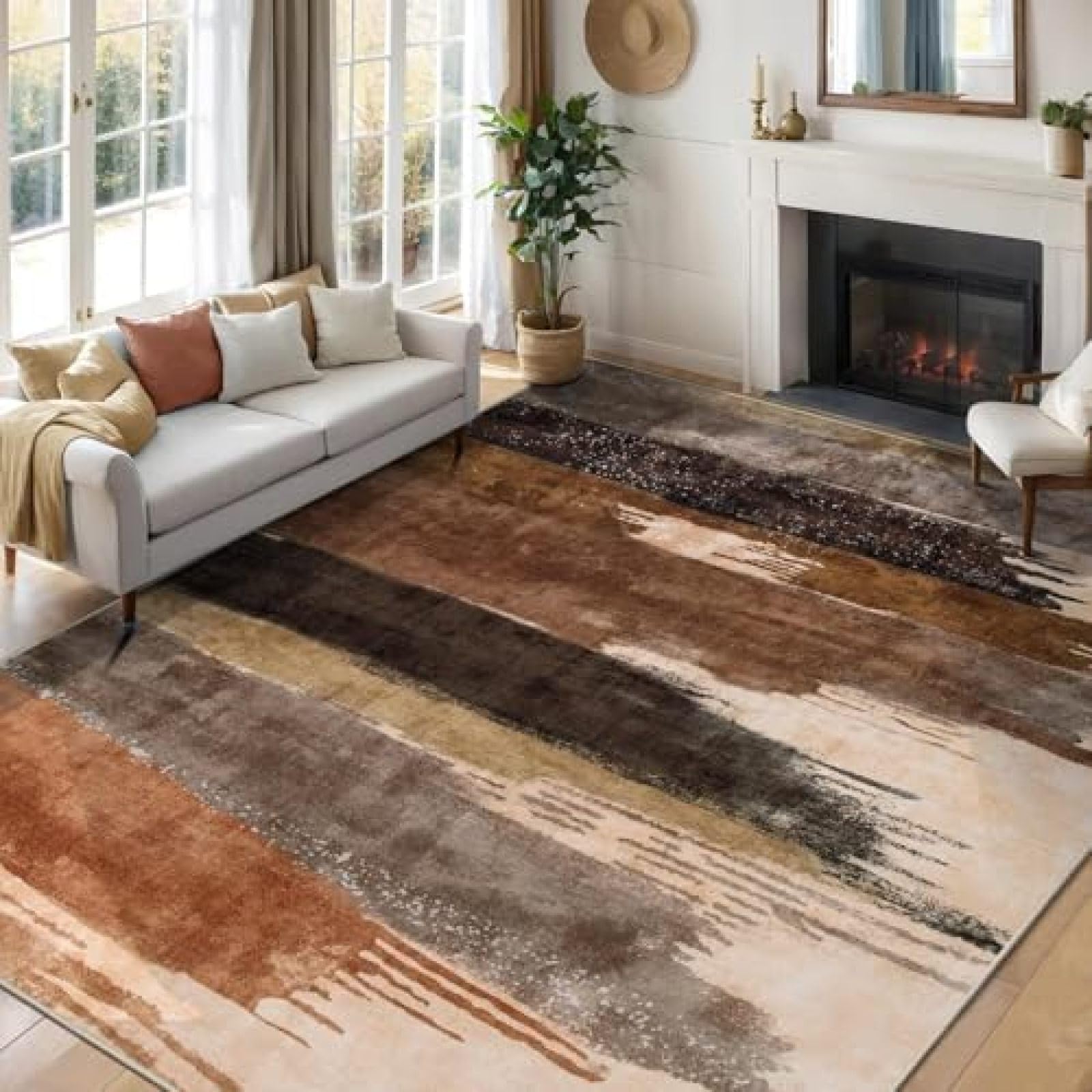Tapis antidérapant et lavable 180x270 cm pour sécuriser le salon