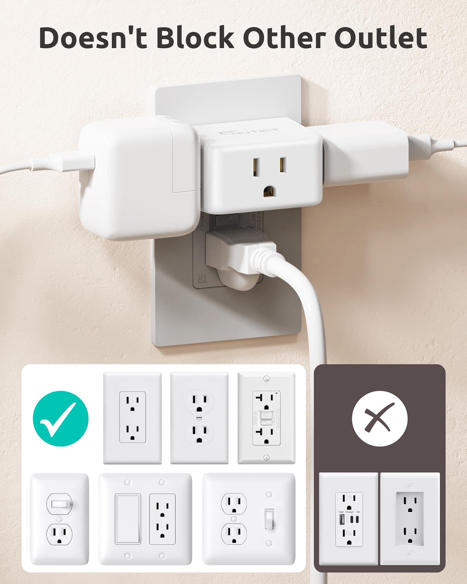 NUTICT Outlet Extender - 2 Pack -6