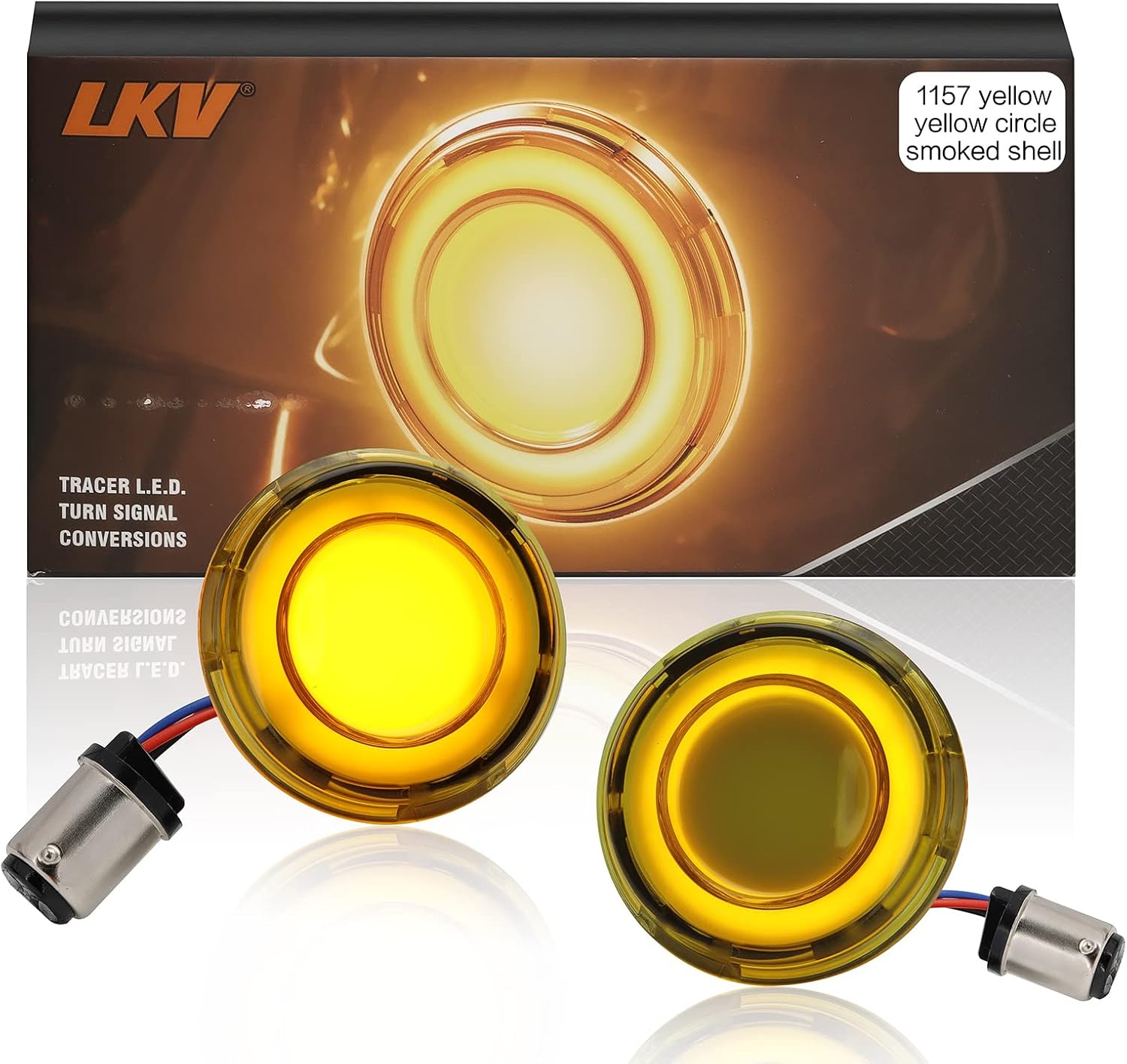 LKV 1157 Yellow LED Turn Signal Bulbs for Harley Davidson
