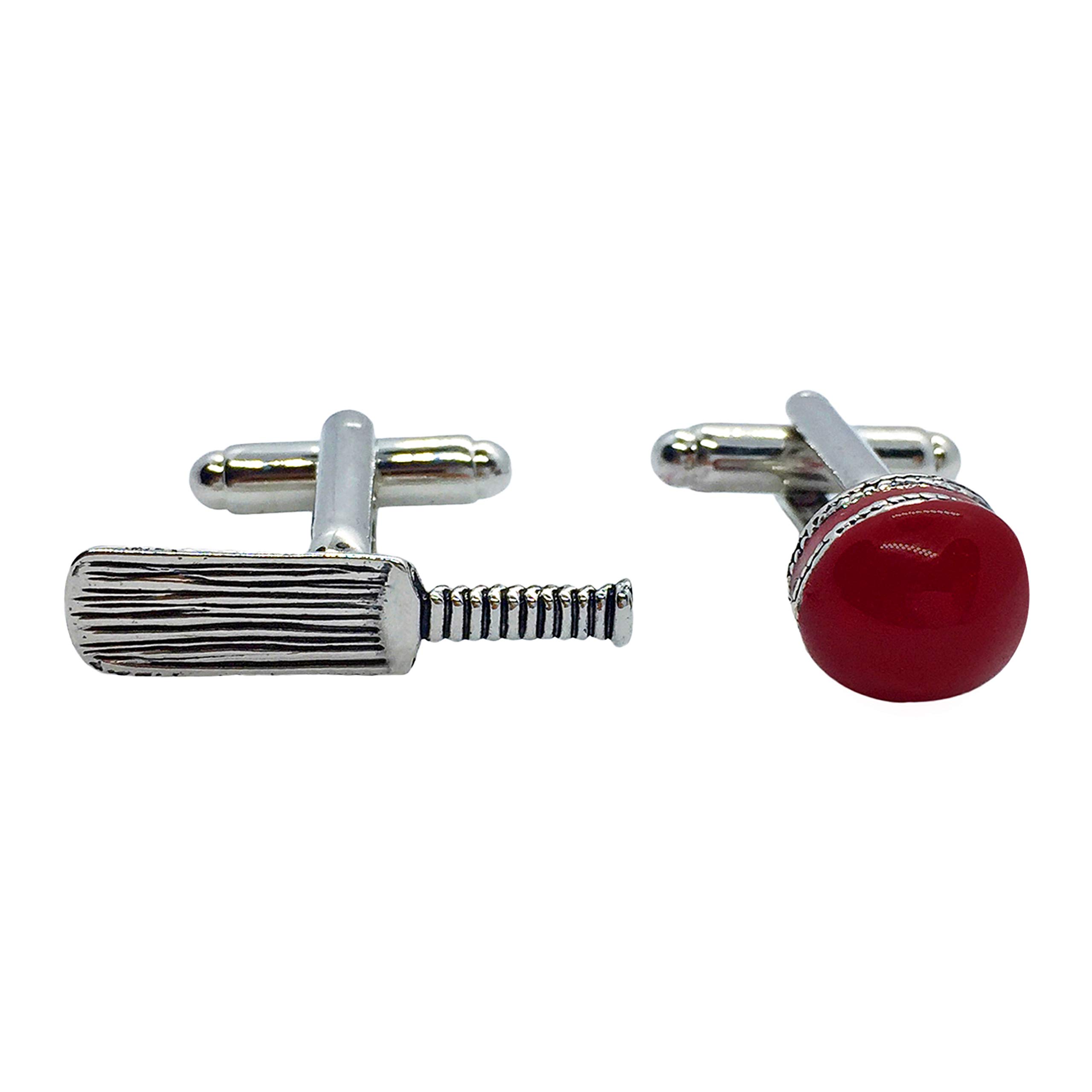 fure Metal Cricket Bat & Ball Cufflinks for Men (Antic Rhodium)-picture-22