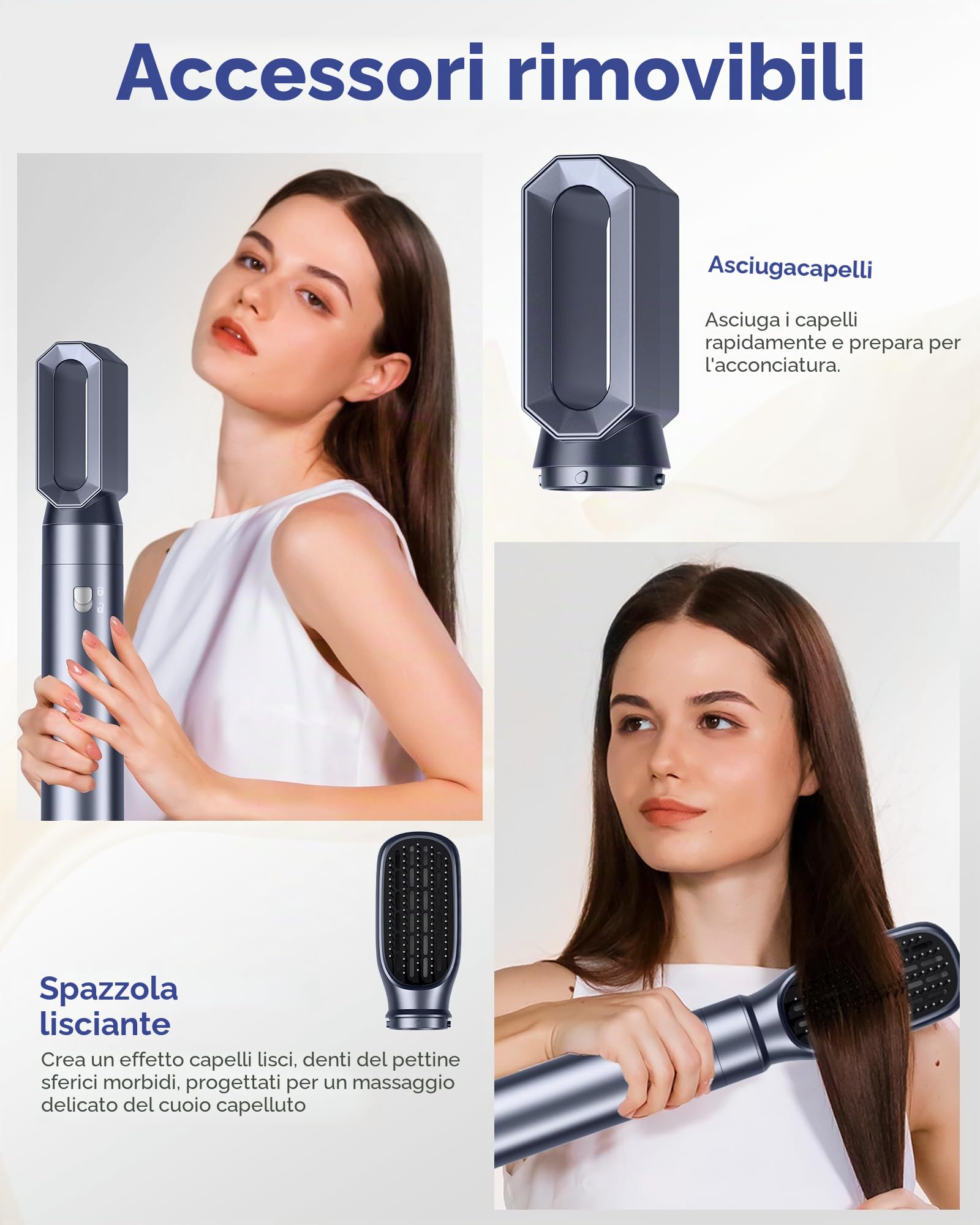 6 in 1 Air Styler & Spazzola Asciugacapelli Spazzola Asciugacapelli Multifunzione 6 IN 1 Asciugacapelli Air Styler Con Spazzola Lisciante Ferro Arricciacapelli ad aria Calda, Styling