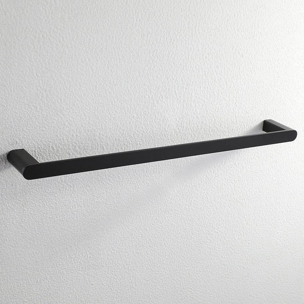 5-Piece Modern Bathroom Hardware - Wall-Mounted Towel Rail, Robe Hook, Tissue & More - Anti-Corrosion & Rust-Resistant Accessories(Single Towel Bar)