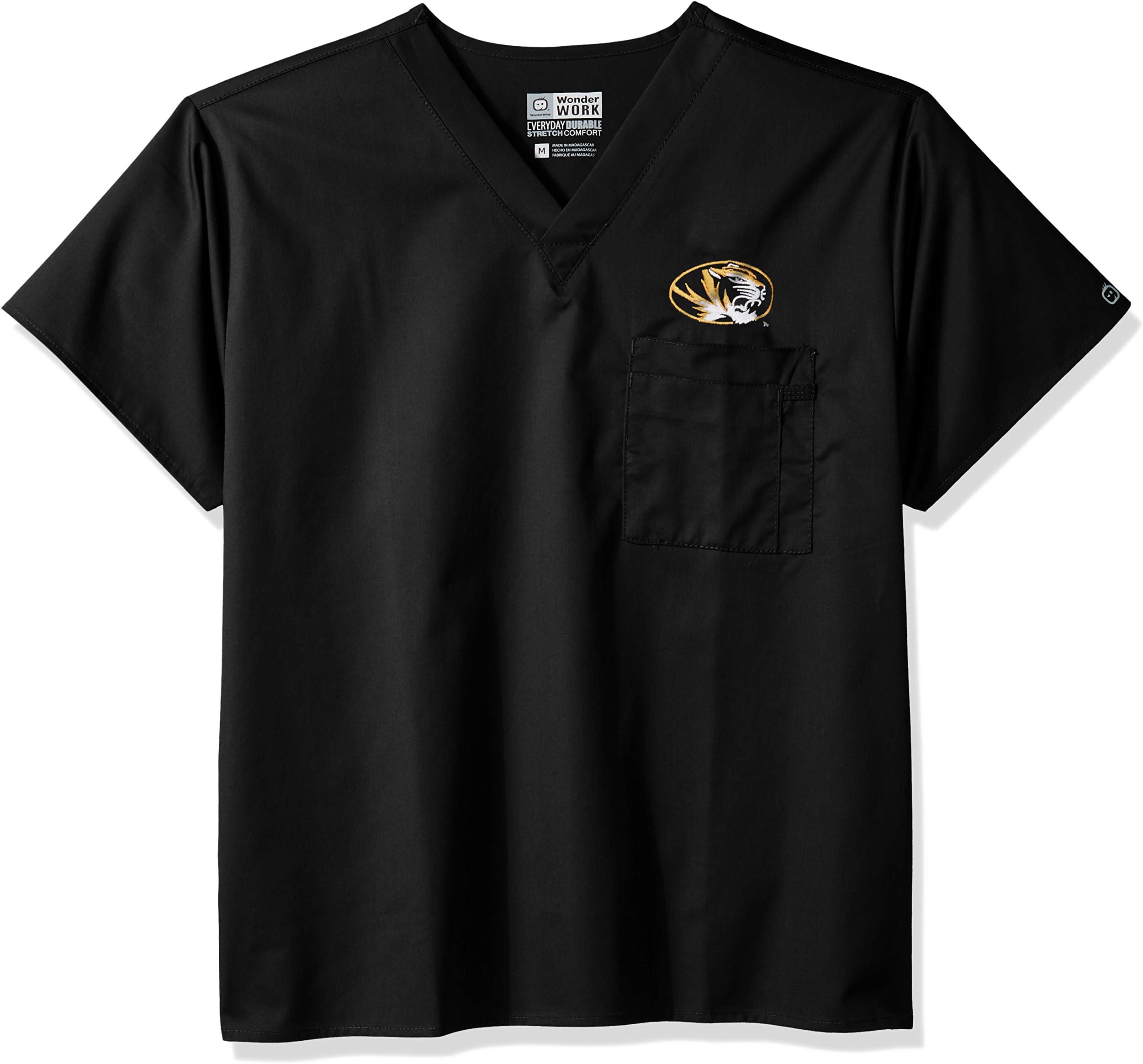 WonderWinkunisex-adult University of Missouri V-Neck Top Medical Scrubs Shirt