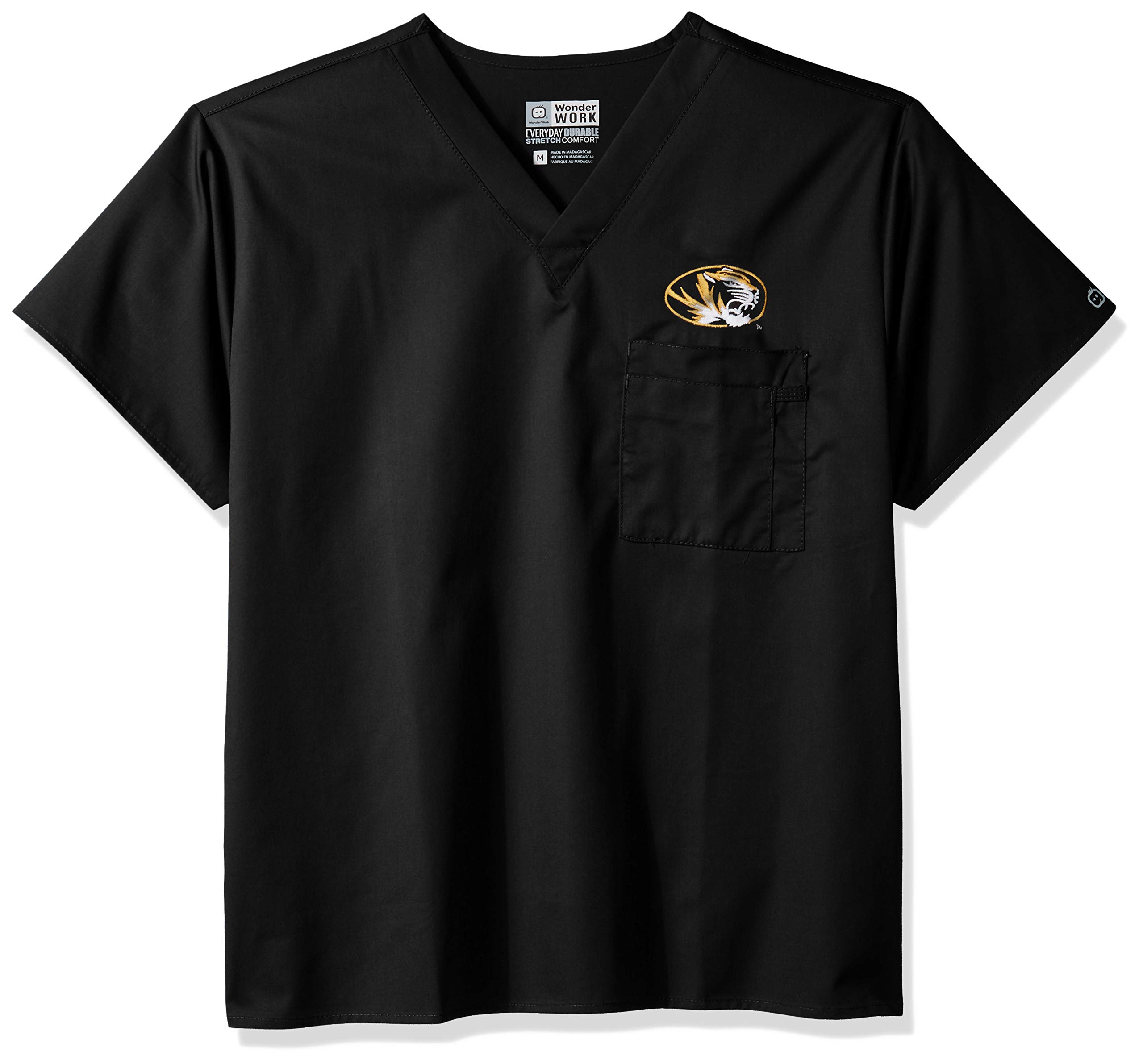 WonderWinkunisex-adult University of Missouri V-Neck Top Medical Scrubs Shirt