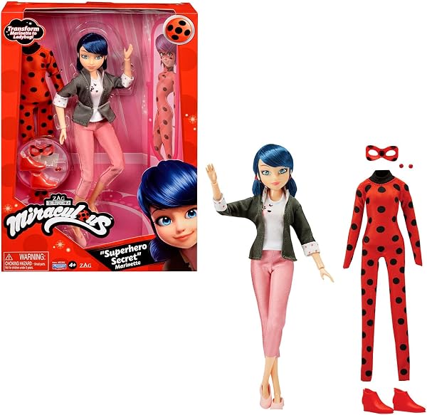 Bandai – Miraculous Ladybug – lalka do przebierania się 26 cm z dwoma strojami – Biedronka – P50355