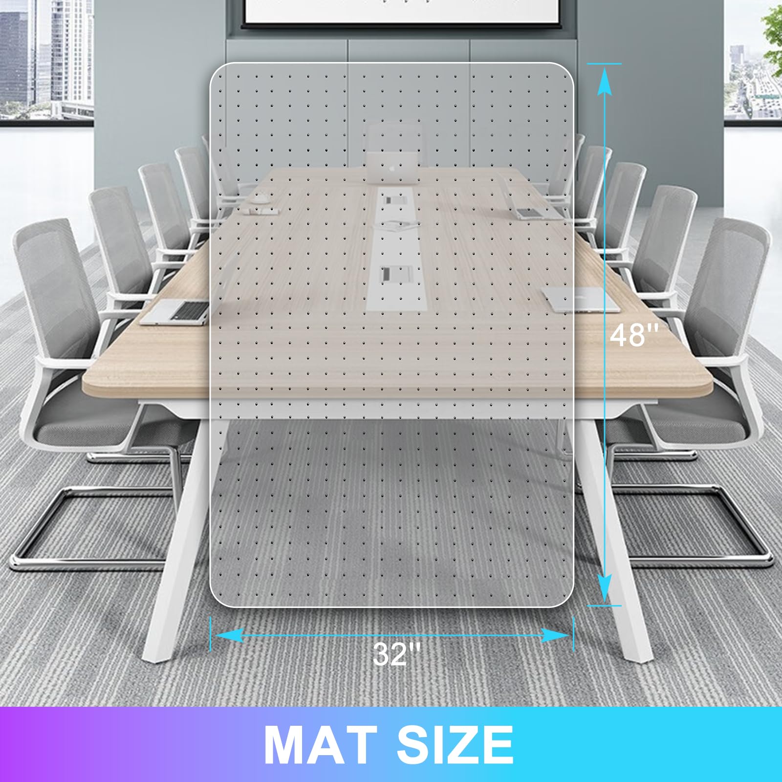 Vicwe Office Chair Mat for Carpet 2 Pack 32 x 48 Computer Desk Chair Mat for Carpeted Floors — view 6