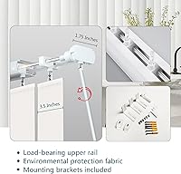 Vista 3 de FACIMI Persianas verticales opacas, color azul lago personalizado de 3.5 pulgadas, persianas verticales de tela de listón, protección UV