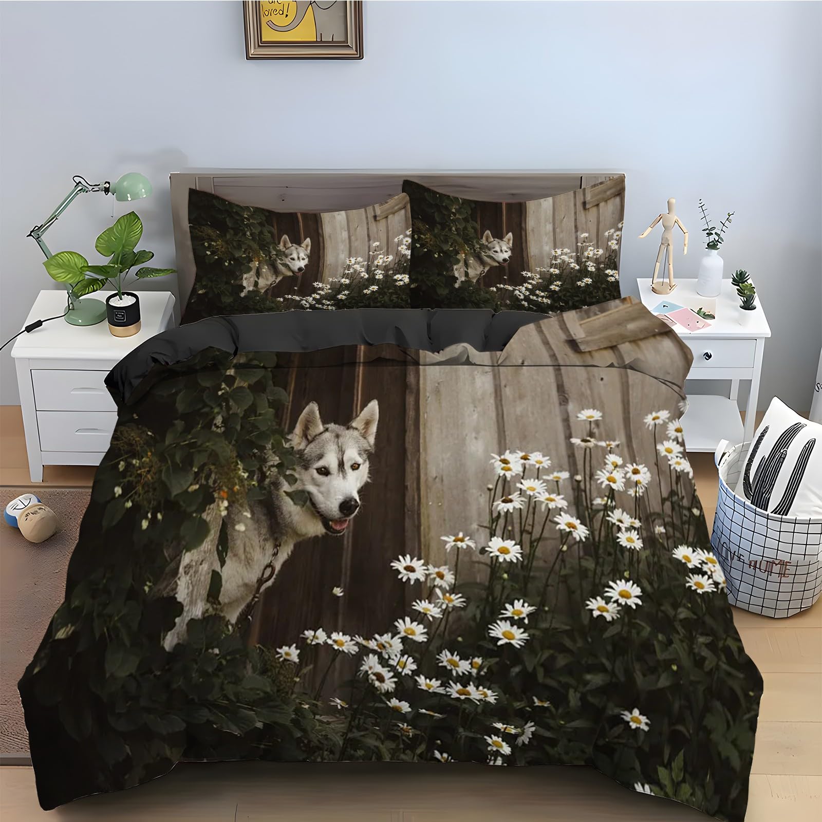 Housse de couette 200x200 parure de lit microfibre douce avec fermeture éclair ensemble literie