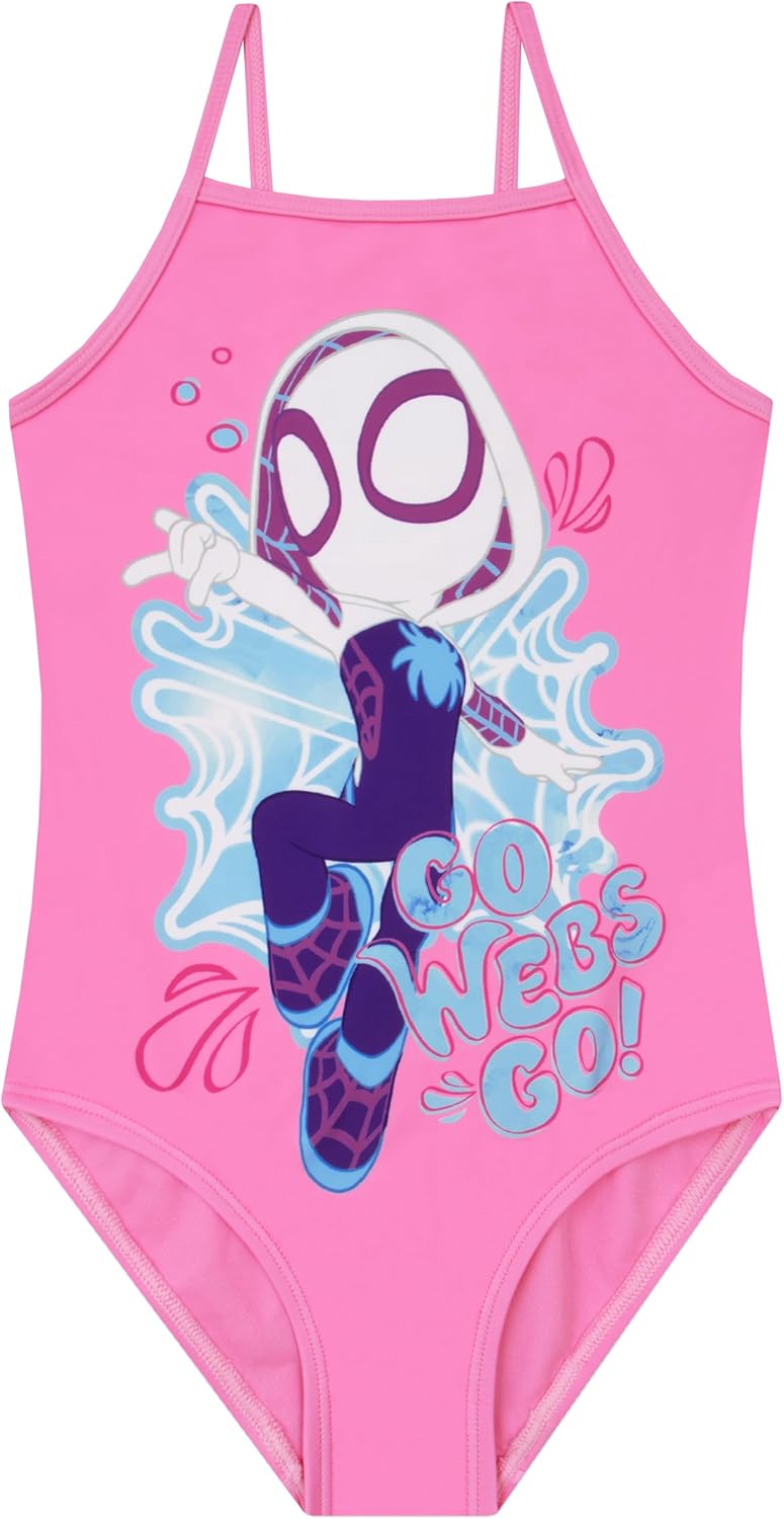 Marvel Girls Bathing Suit, Spidey and His Amazing Friends Girls Swimsuit, Superhero Kids Bathing Suit