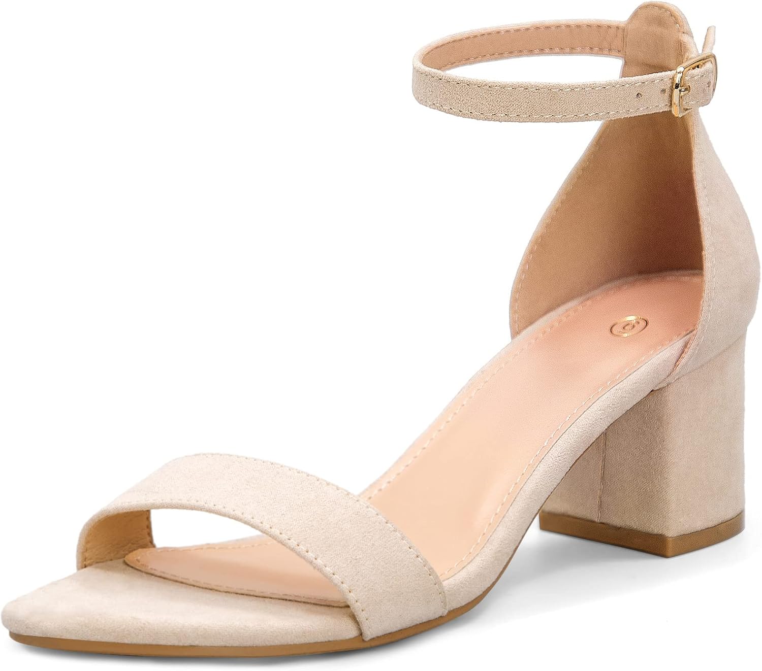 mysoft Women's Chunky Low Heels Open Toe Block Heeled Dress Ankle Strap Pump Wedding Sandals