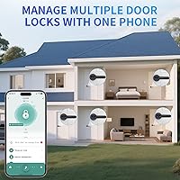 Vista 7 de Fingerprint Door Lock- biometric Smart Door knob- passcode keypad Door Handle，for Bedroom Hotel Office Apartment (Black)