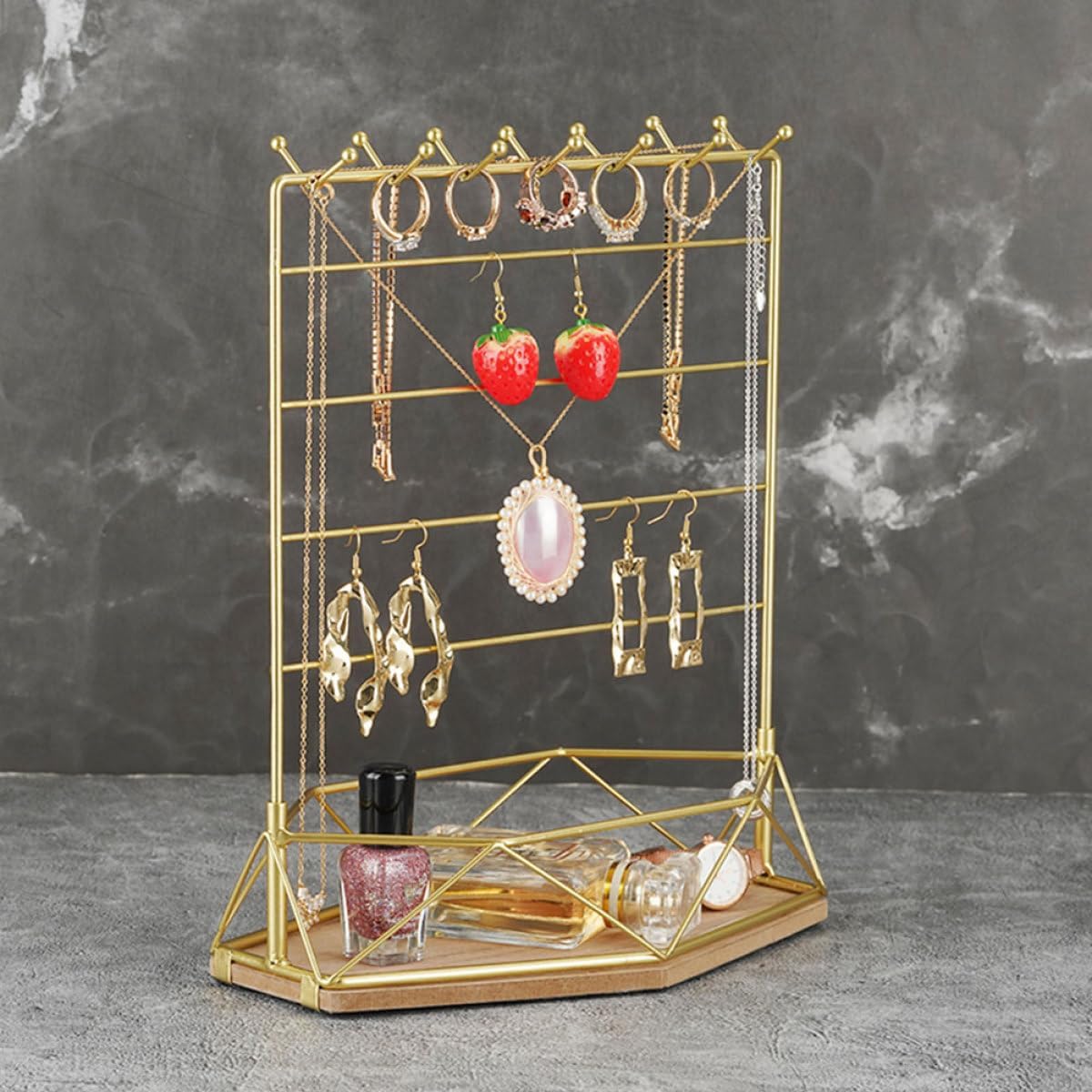 VOSAREA Detachable Jewelry Necklace Display Rack, Iron Storage Tower image 4