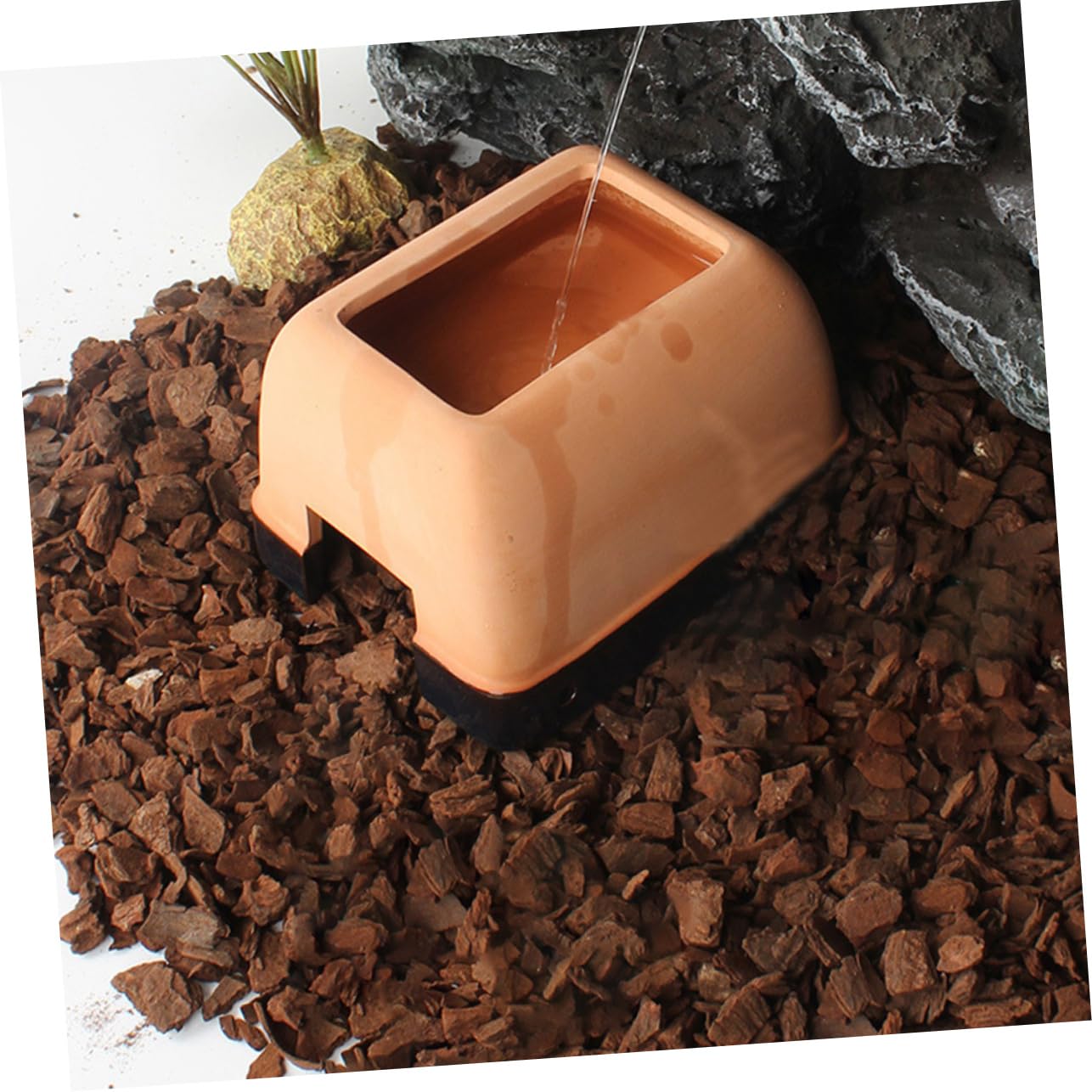 COLLBATH Caverna Ceramica Per Rettili Nascondiglio Simulato Per Tartarughe e Lucertole Design Unico Per Terrari e Decorazioni Per Ufficio Struttura Stabile e Pratica Media Rx