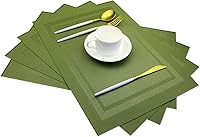 Vista 48 de PIGCHCY Juego de 6 manteles individuales en forma de cuña con centro de mesa, redondos, lavables, resistentes al calor (gris plateado)