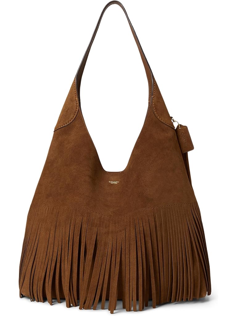 Brown COACH Brooklyn Shoulder Bag 39 With Fringe