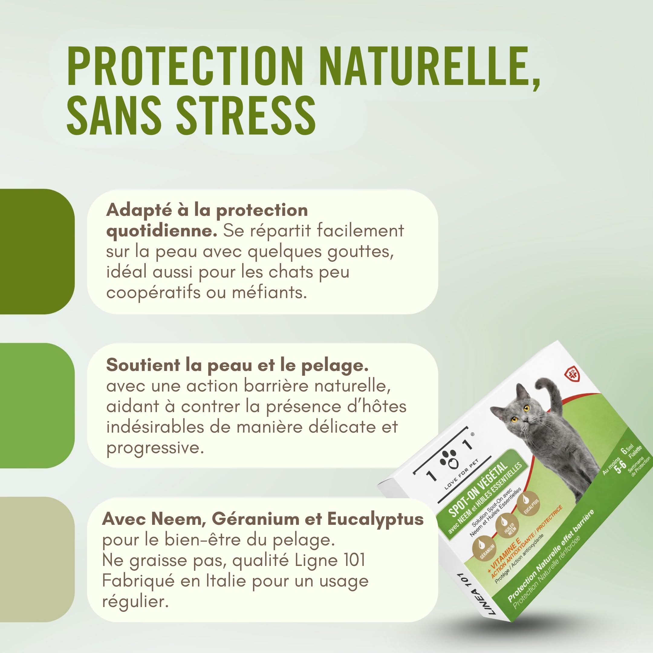 Pipette Chat Anti Puces et Tiques, Moustique 6 Ampoules de 0,5 ML Spot on Chatons et Adultes Traitement Anti Puce Chaton et Antiparasitaire Chat Naturel Application Facile, Longue Tenue Antipuce