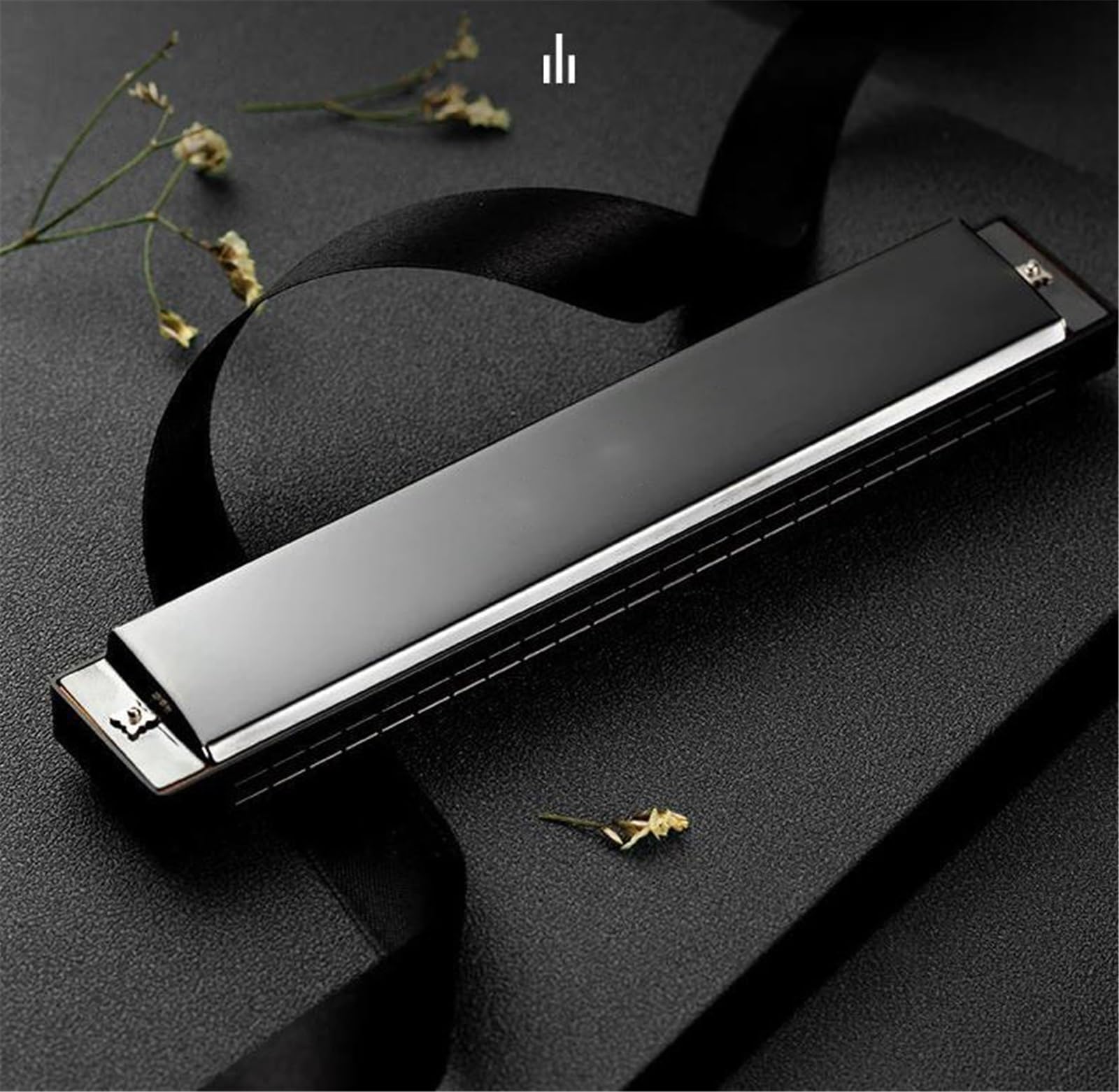mundharmonika set Tremolo Chromatische Kongsheng Mundharmonika 24-Loch Polyphonic C Professionelle Mundharmonika 24 Kong Sheng Mundharmonikas(Black)