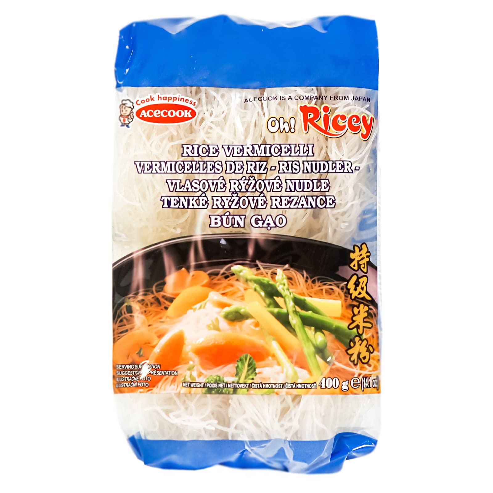 18er Pack (18x400g) Acecook Reisnudeln (blau) Bun Gao (Papa Vo®)