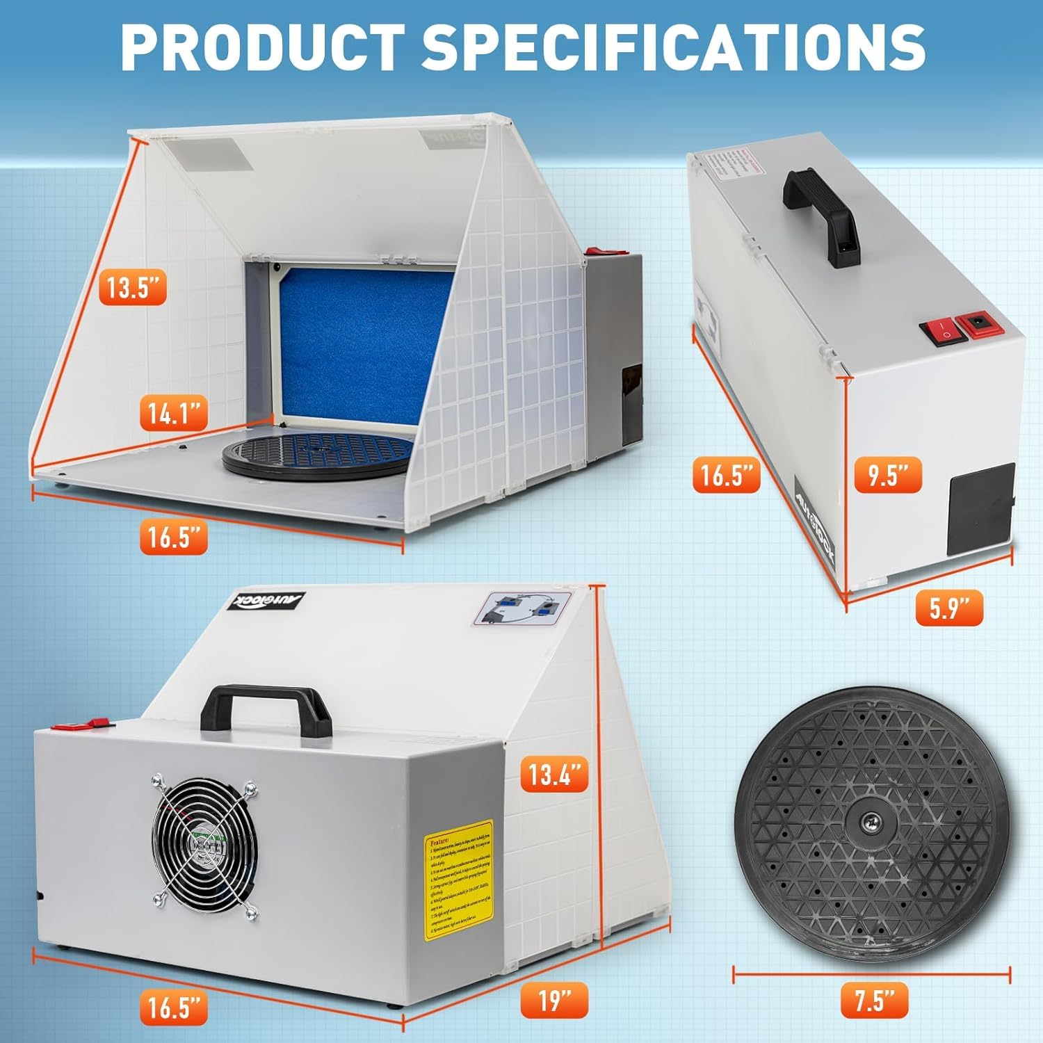 Amazon.com: Autolock Airbrush Lighted Hobby Spray Booth Kit, Paint