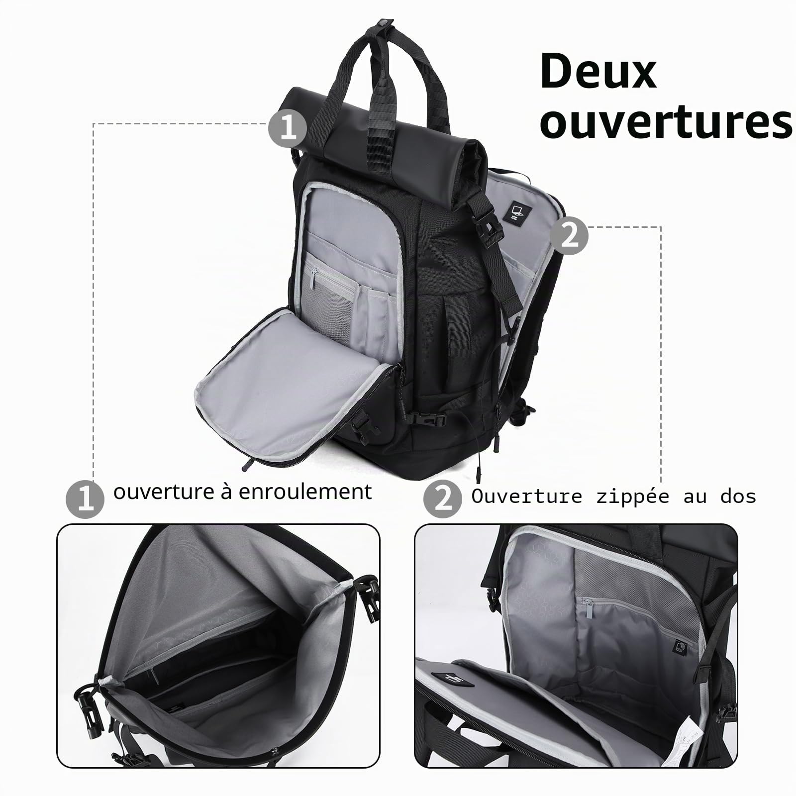 Sac à dos étanche pour homme et femme, avec ordinateur portable de 15,6 ", pliable, décontracté, pour le cyclisme, les loisirs et les voyages