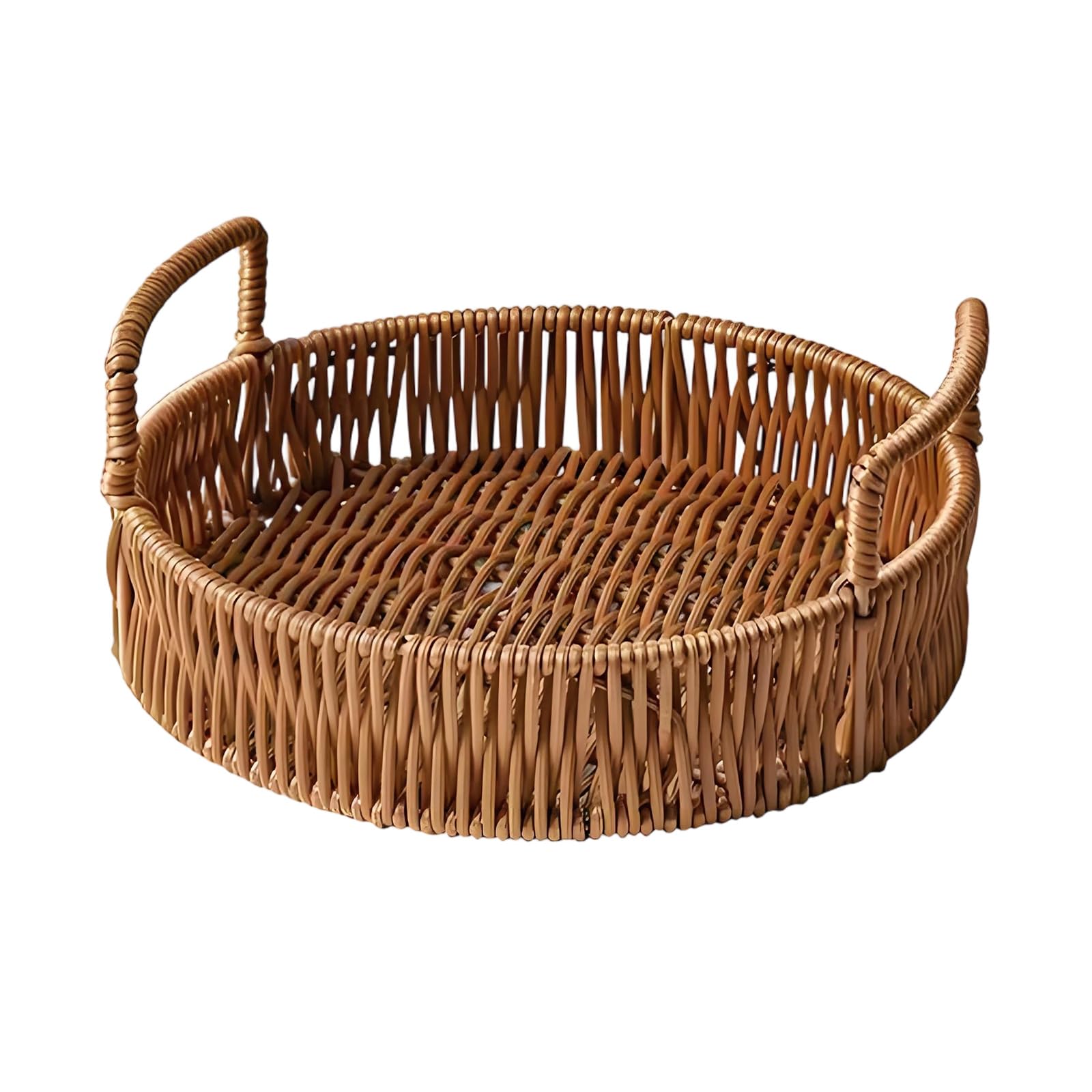 Kaeltsyn Stylish Wicker Pattern Snacks Container with Sturdy Handles Ideal for Parties and Gatherings Permanent Treat Holder