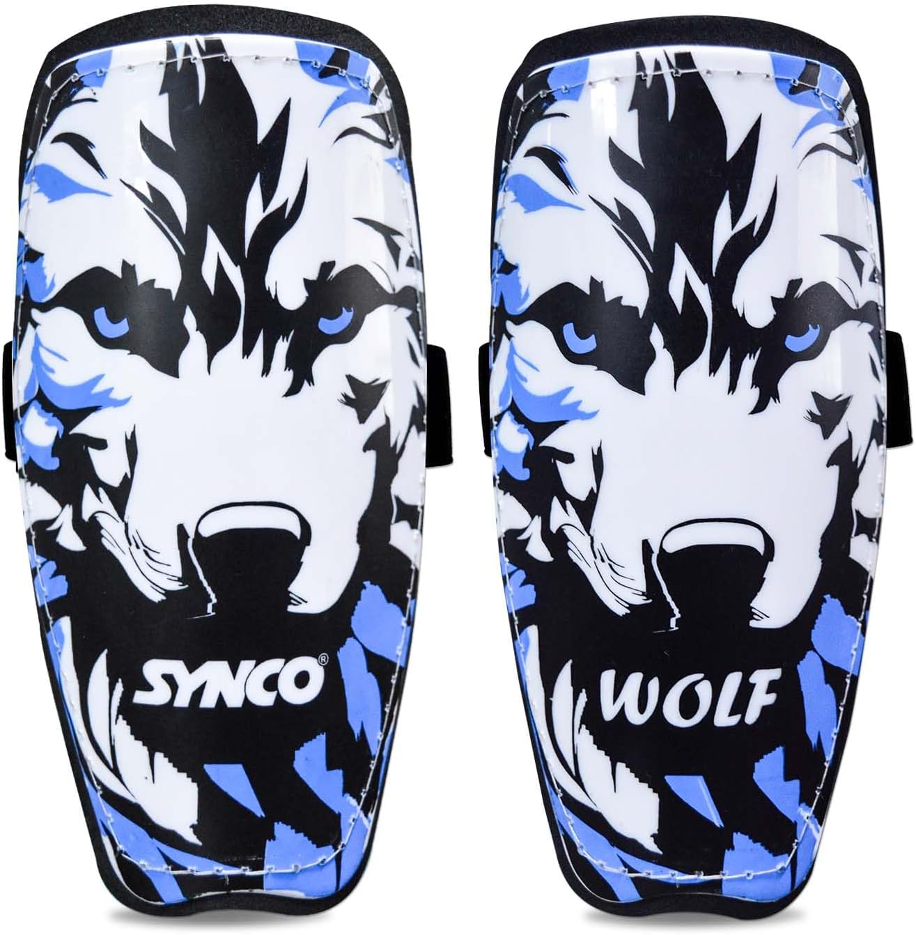 Synco Wolf Shin Guard | Professional Football Shin Guard with Double Velcro Strap Adjustable | Shin Guard for Football | Superior Protection and Comfort | Durable and Lightweight | for Youth & Adults
