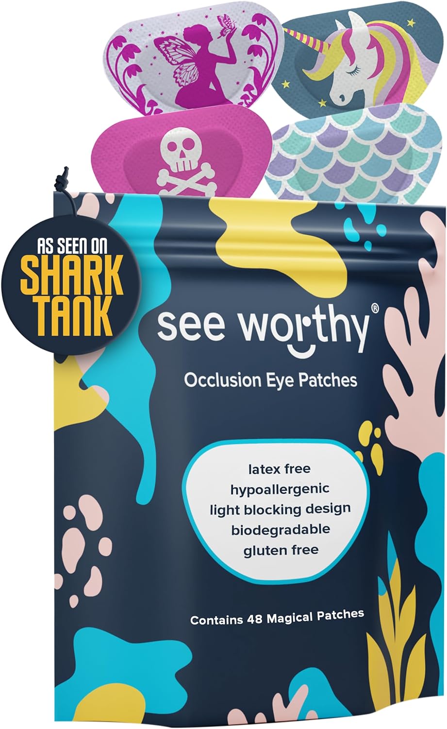 Adhesive Eyepatch for Kids & Adults - As Seen on Shark Tank - Kids Breathable, Comfortable Magicals Eyepatch for Sensitive Skin - 48 Patches by See Worthy