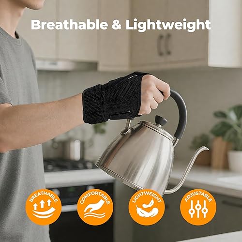 Vista 5 de Soporte para el pulgar, férula para el pulgar, soporte para mano derecha o izquierda para dolor y apoyo de artritis, férula de espica ajustable