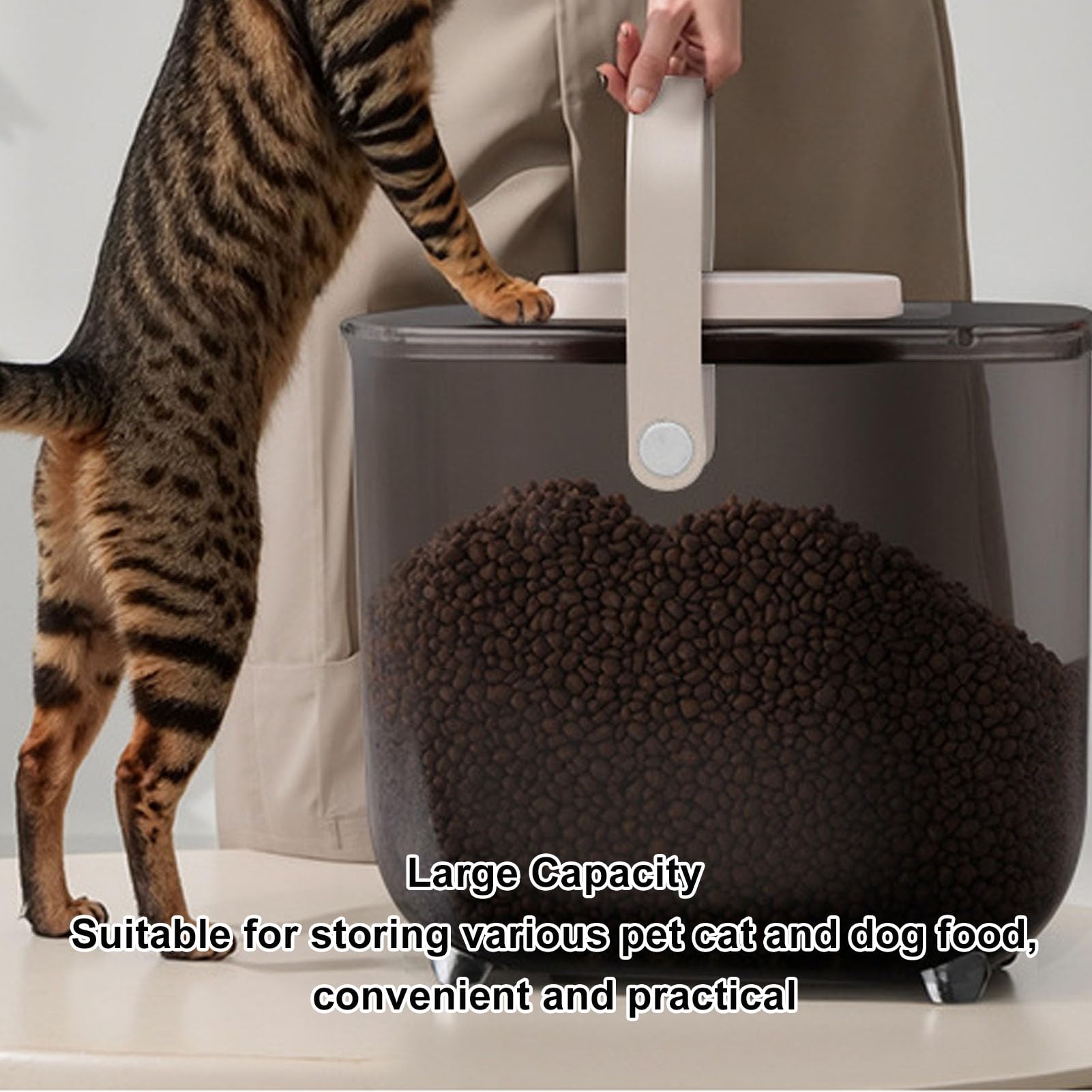 Luocute Contenedor de Comida para Mascotas con Sellado Al Vacío, Contenedor Hermético de Gran Capacidad para Almacenamiento de Alimentos para Mascotas con Tecnología de Vacío