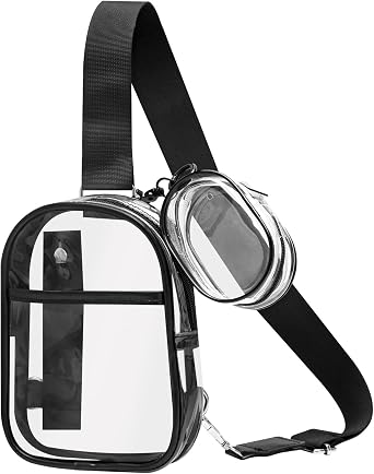 Waterproof Clear Bag for Stadium Events, Womens Crossbody Clear Sling Bag with Coin Wallet, Shoulder Bag for Daily Use