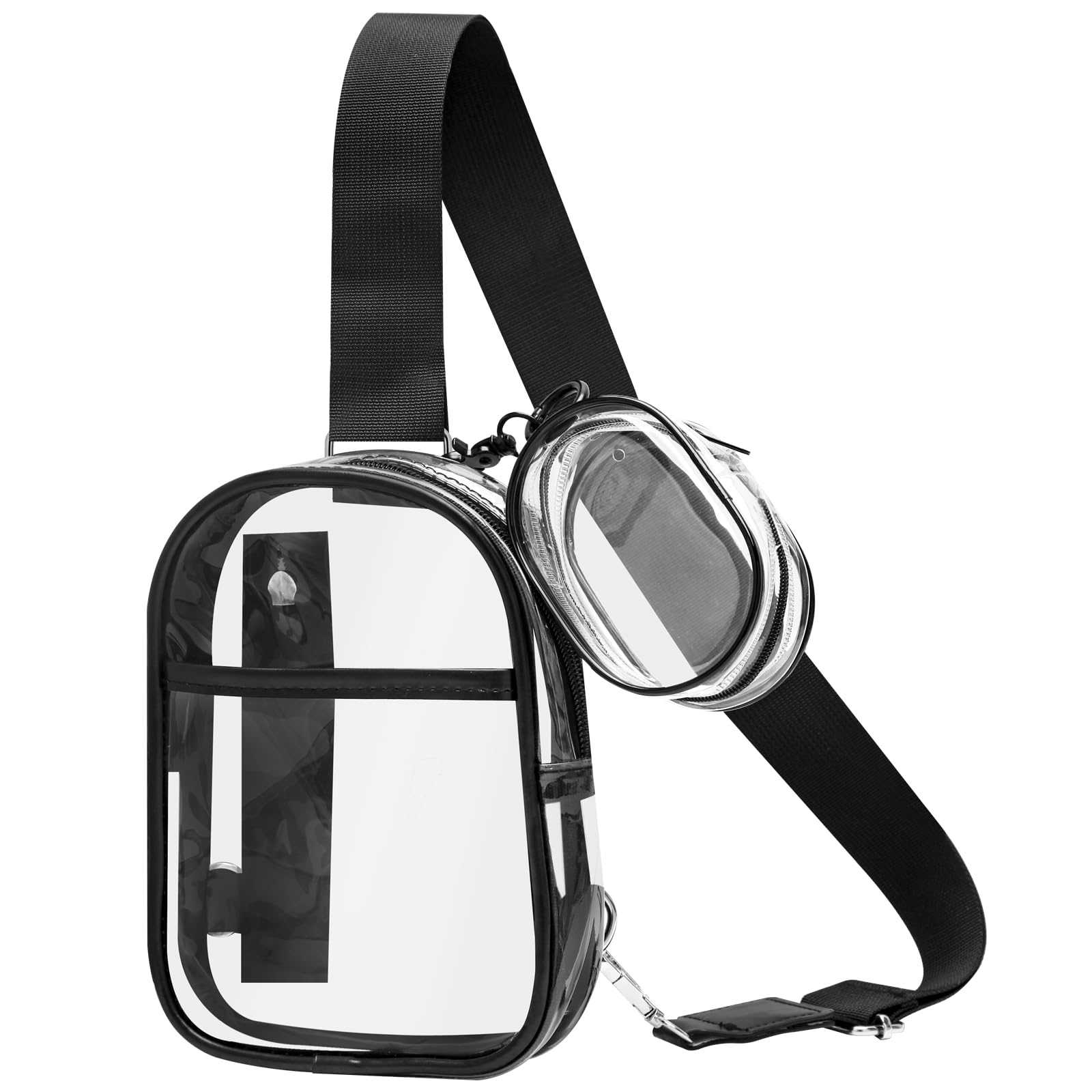 Waterproof Clear Bag for Stadium Events, Women's Crossbody Clear Sling Bag with Coin Wallet, Shoulder Bag for Daily Use