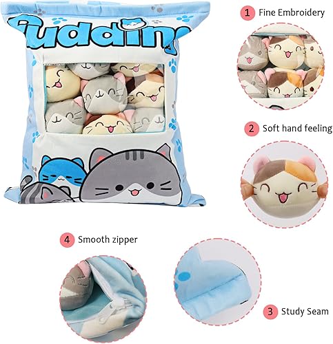 Miniatura 8 de Almohada de felpa de ajolotl, bonita almohada de ajolote con peluches de ajolote, bolsa de muñecas de animales de peluche de ajolote, regalo de 6