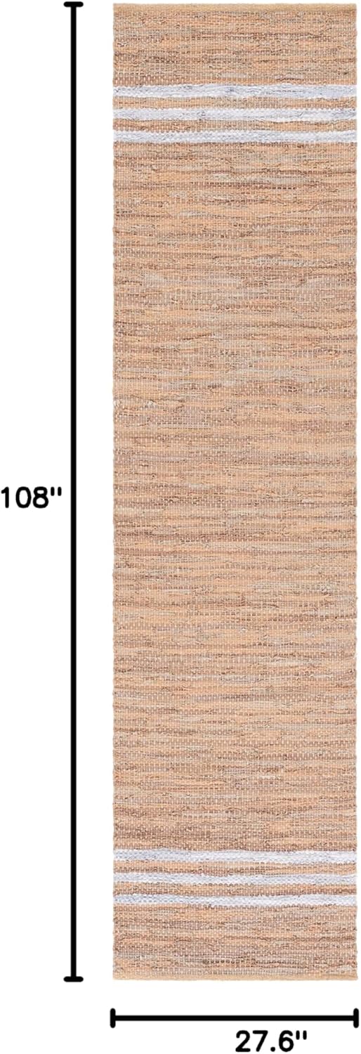 SAFAVIEH Vintage Leather Collection Runner Rug - 2'3" x 9', Beige & Ivory, Handmade Leather & Cotton, Ideal for High Traffic Areas in Living Room, Bedroom (VTL400B)