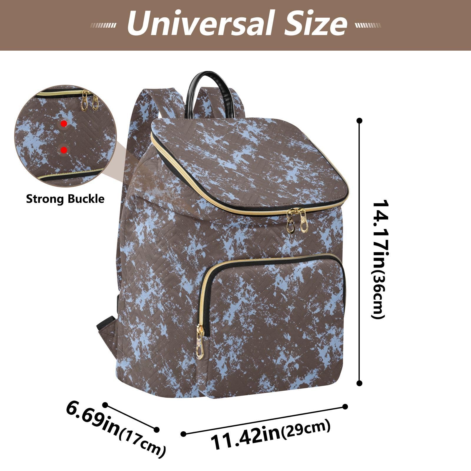 Zaino alla moda da 15 l per le donne leggero durevole versatile borsa | Trapuntato tessuto durevole forma convertibile multi tasche con cerniera per le signore viaggi sport gite quotidiane