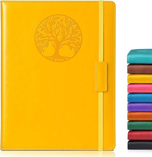 Miniatura 39 de Cuaderno rayado para mujeres y hombres, 256 páginas, tamaño A4, grande, de tapa dura, de cuero, para escribir, viajes, negocios, trabajo, escuela,