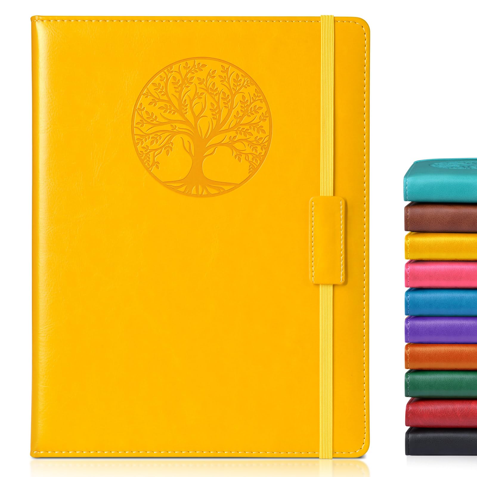 Lined Journal Notebook for Women Men,256 Pages B5 Large Hardcover Leather Journals for Writing,Travel,Business,Work,School,College Ruled Notebooks for Note Taking,Diary Notepad 7.8"×10.2"