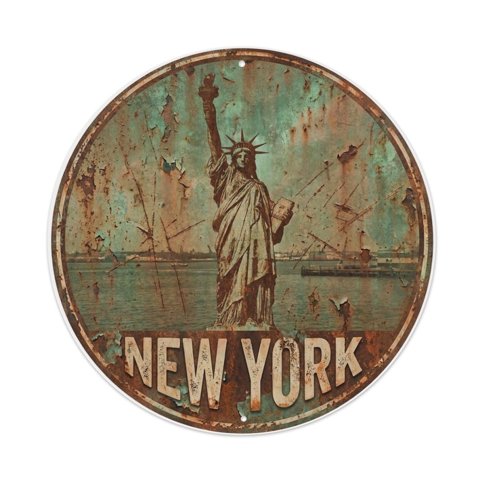 Tgrcjimh Style Metal Tin Sign Retro Travel Usa New York
